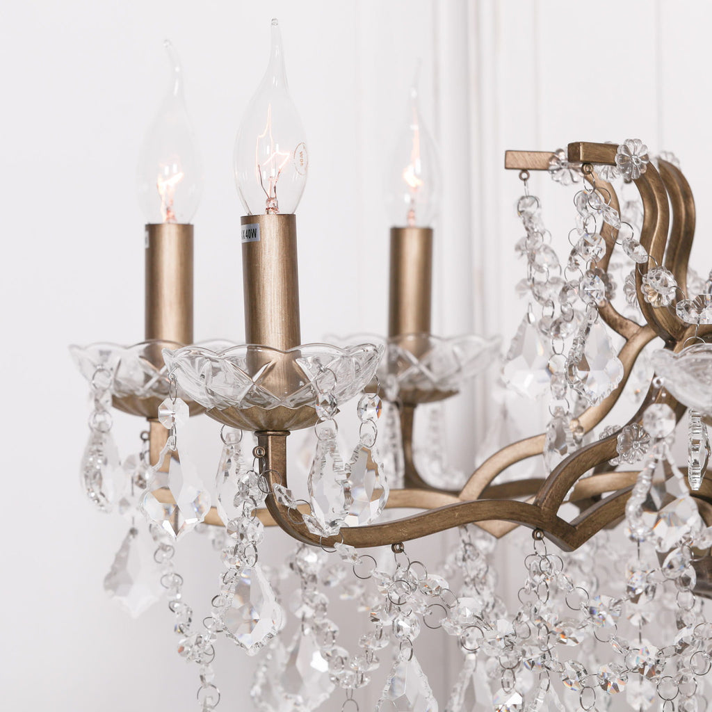 Aurelia Gold 8-Arm Cut Glass Chandelier