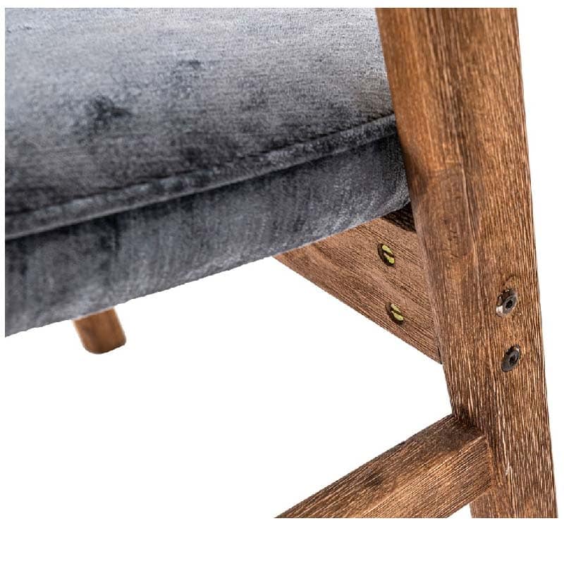 Skye Wooden Dining Chair with pewter seat pad
