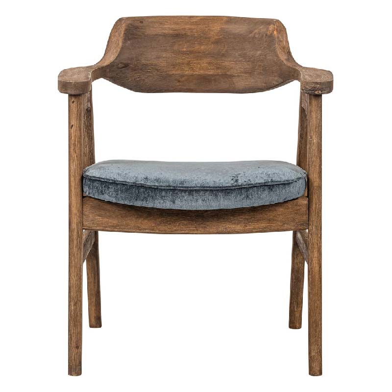 Skye Wooden Dining Chair with pewter seat pad