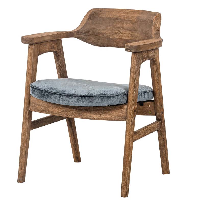 Skye Wooden Dining Chair with pewter seat pad