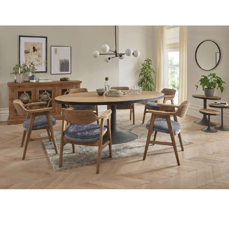 Skye Wooden Dining Chair with pewter seat pad