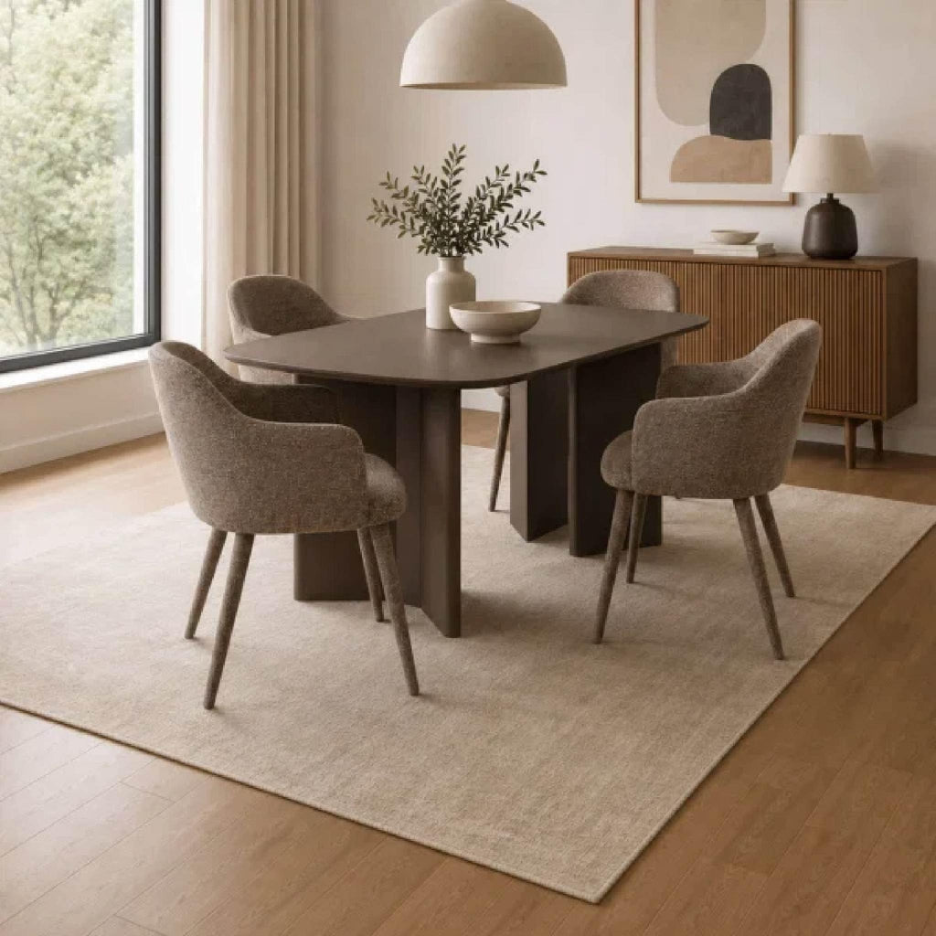 Set of 2 Hazel Upholstered Dining Chair - Taupe Textured Fabric