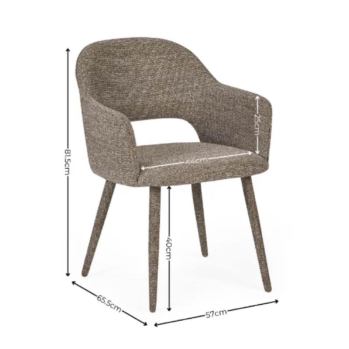Set of 2 Hazel Upholstered Dining Chair - Taupe Textured Fabric