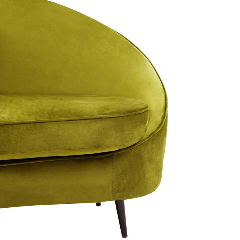Hasina Three Seat Olive Velvet Sofa