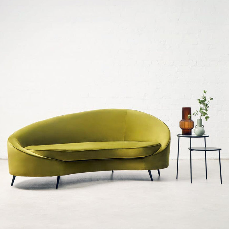 Hasina Three Seat Olive Velvet Sofa