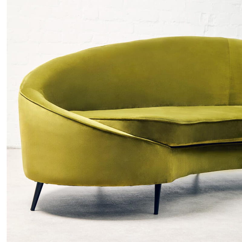 Hasina Three Seat Olive Velvet Sofa