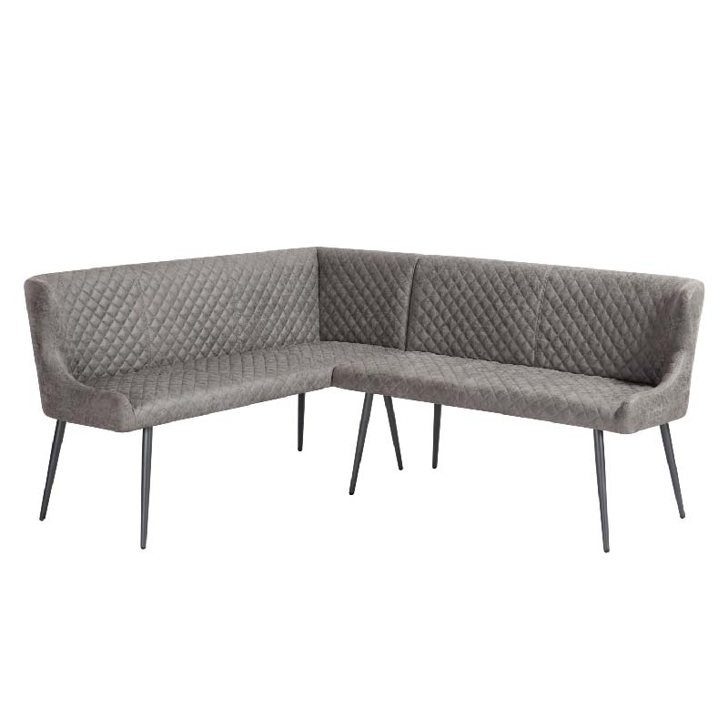 Hoxton Curved Corner Bench Grey LHF