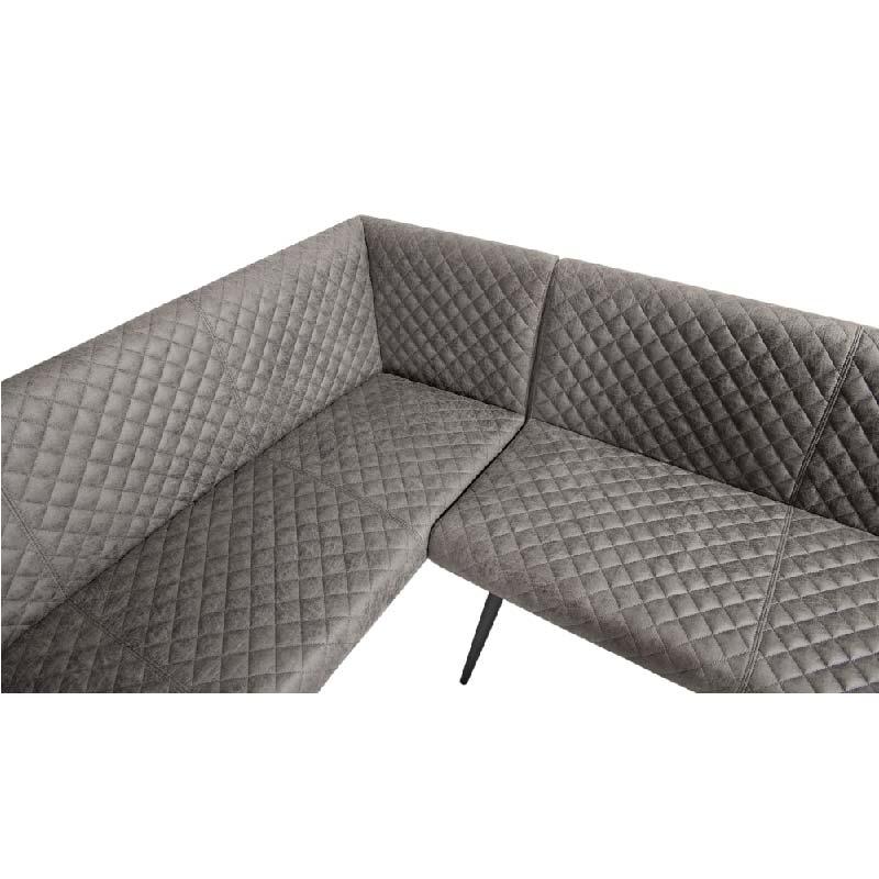 Hoxton Curved Corner Bench Grey LHF