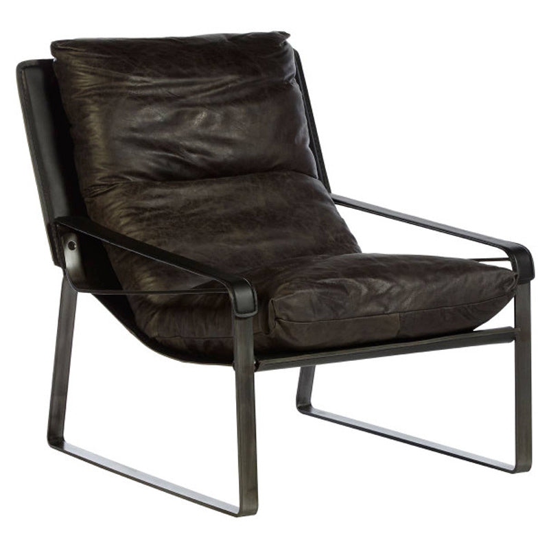 Hoxton Dark Brown Leather Lounge Chair