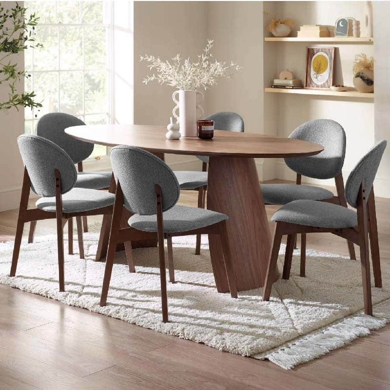 Julius Oval 4-6 Seater Dining Table in Walnut Effect 