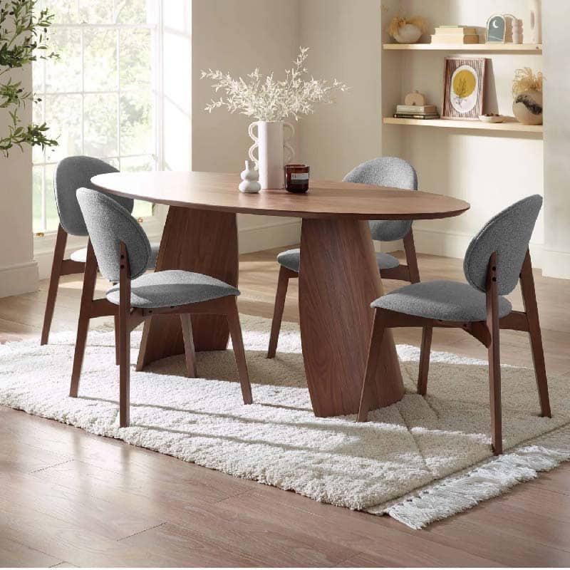 Julius Oval 4-6 Seater Dining Table in Walnut Effect 