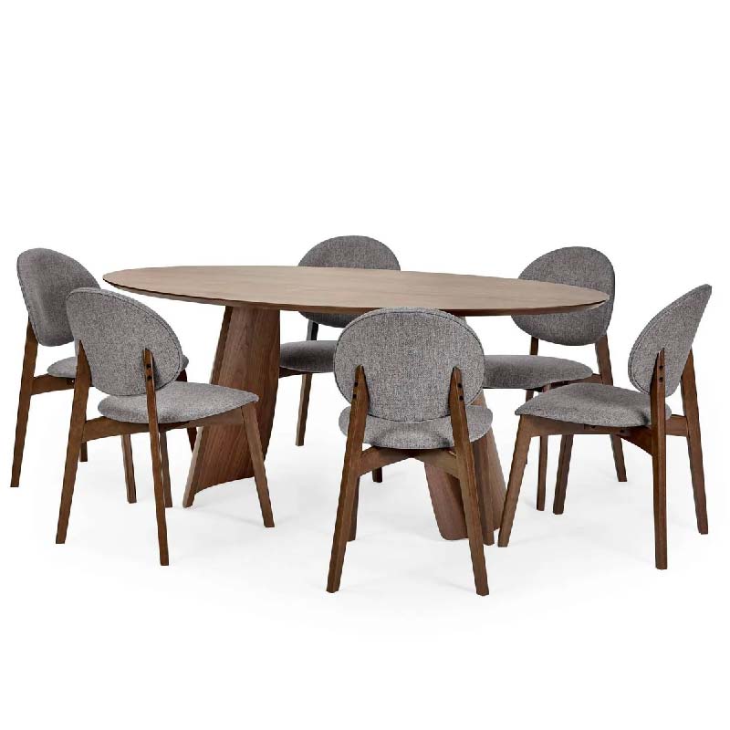 Julius Oval 4-6 Seater Dining Table in Walnut Effect 