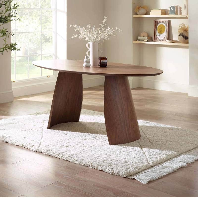 Julius Oval 4-6 Seater Dining Table in Walnut Effect 