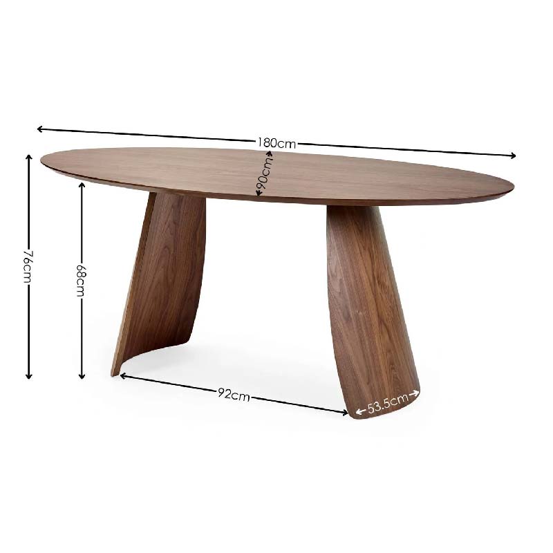 Julius Oval 4-6 Seater Dining Table in Walnut Effect 