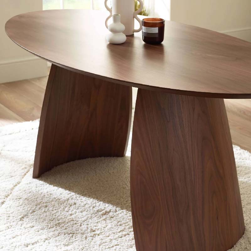 Julius Oval 4-6 Seater Dining Table in Walnut Effect 