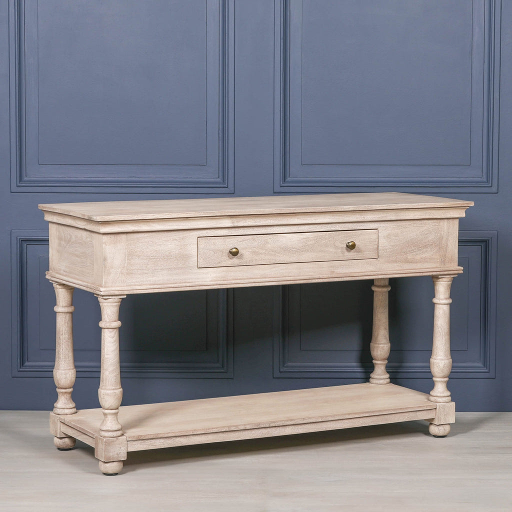 Acacia Wooden Console Table with Single Drawer