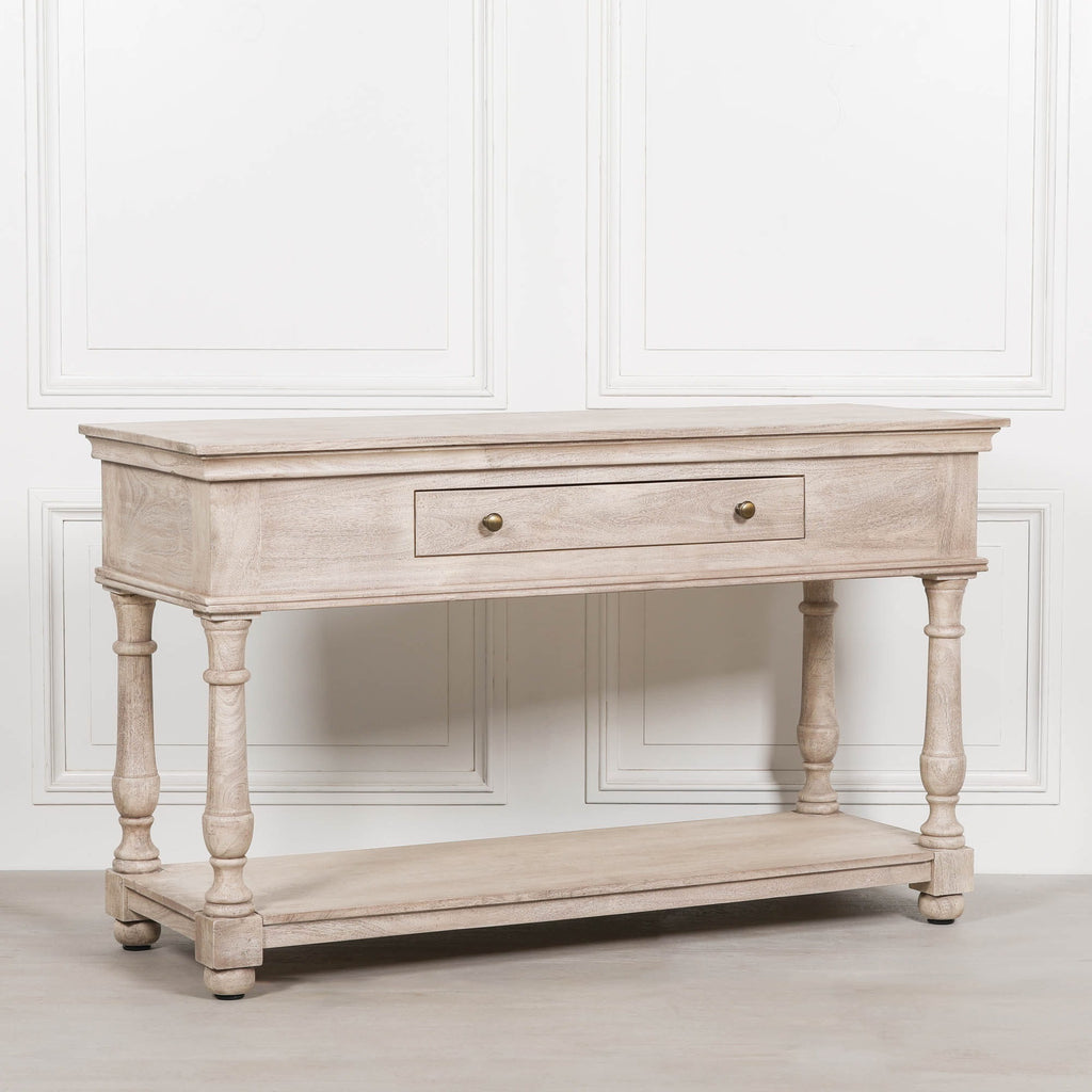 Acacia Wooden Console Table with Single Drawer