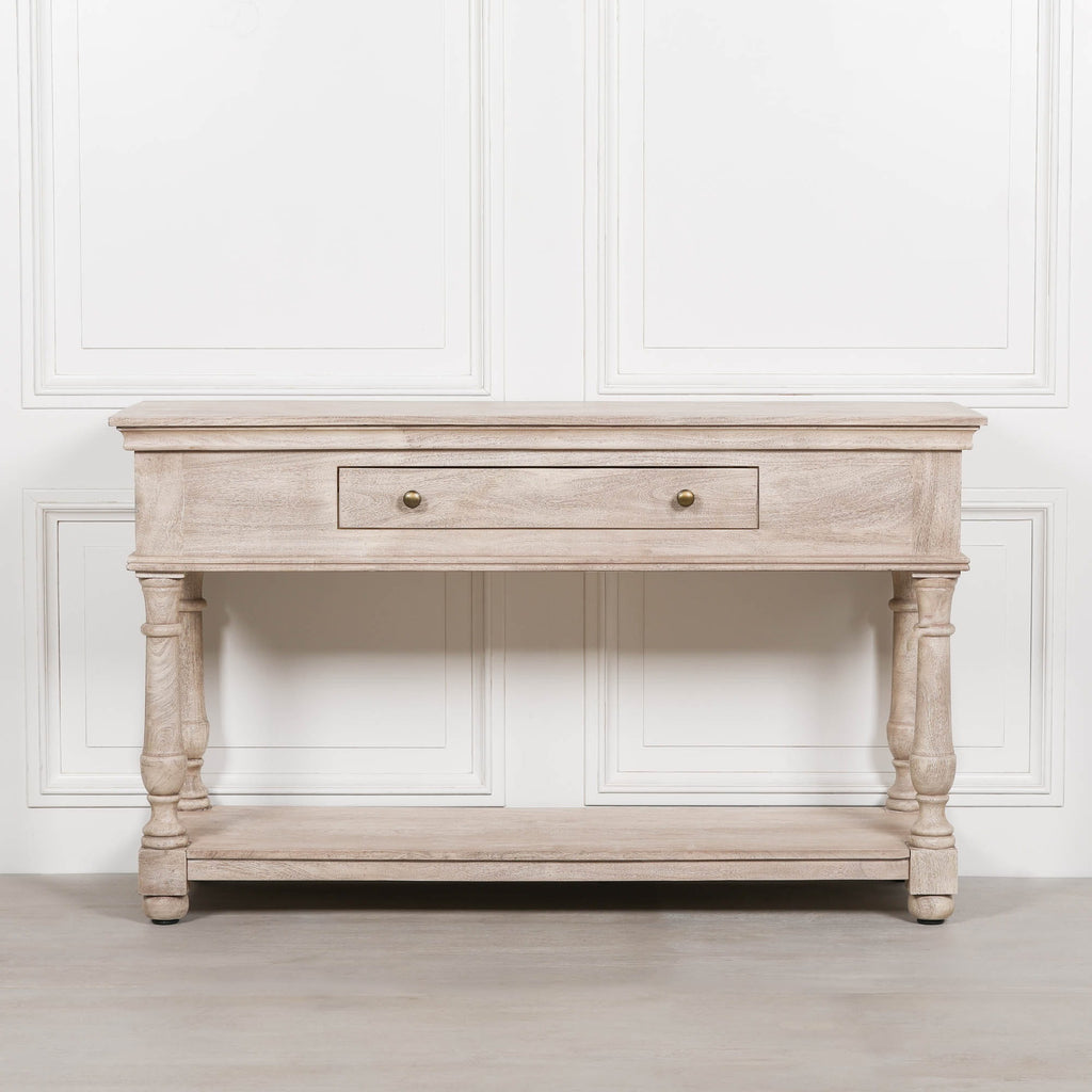 Acacia Wooden Console Table with Single Drawer