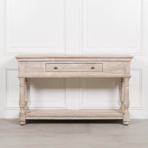 Acacia Wooden Console Table with Single Drawer