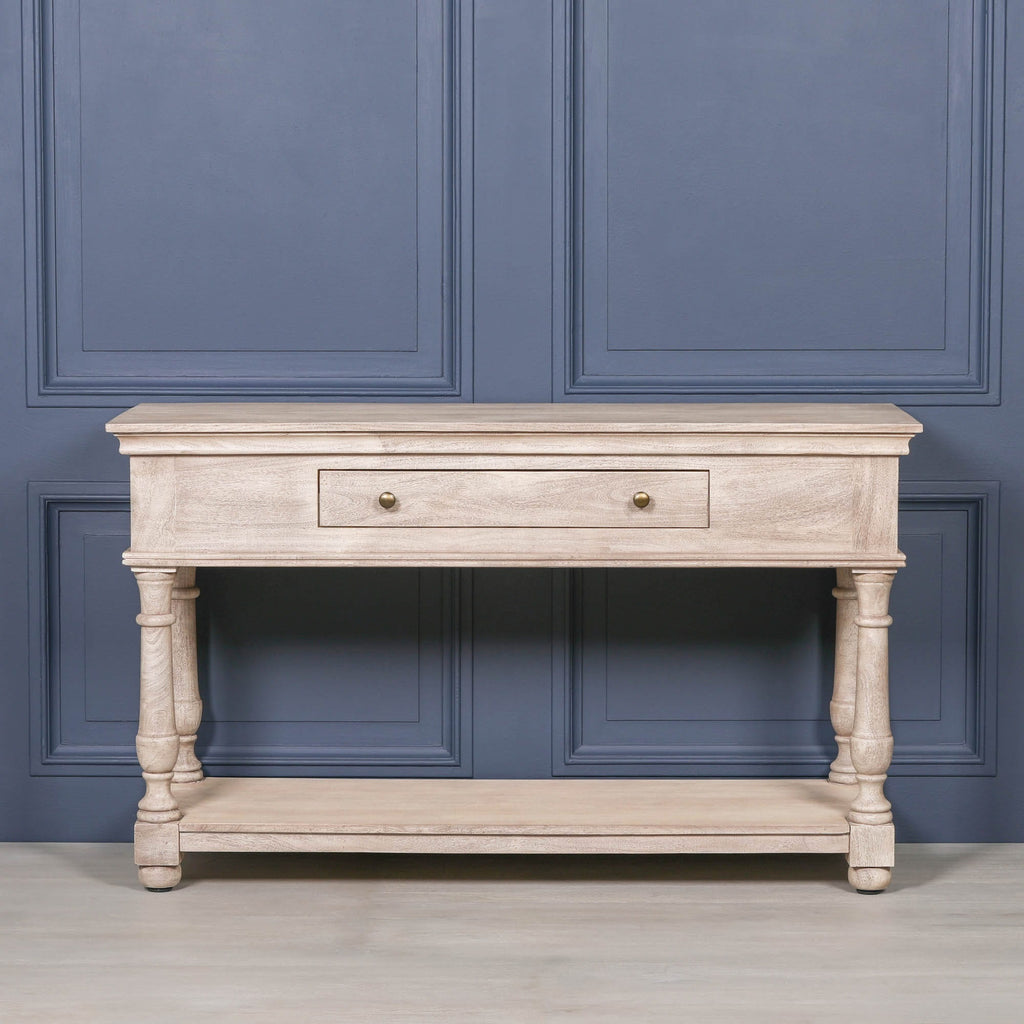 Acacia Wooden Console Table with Single Drawer