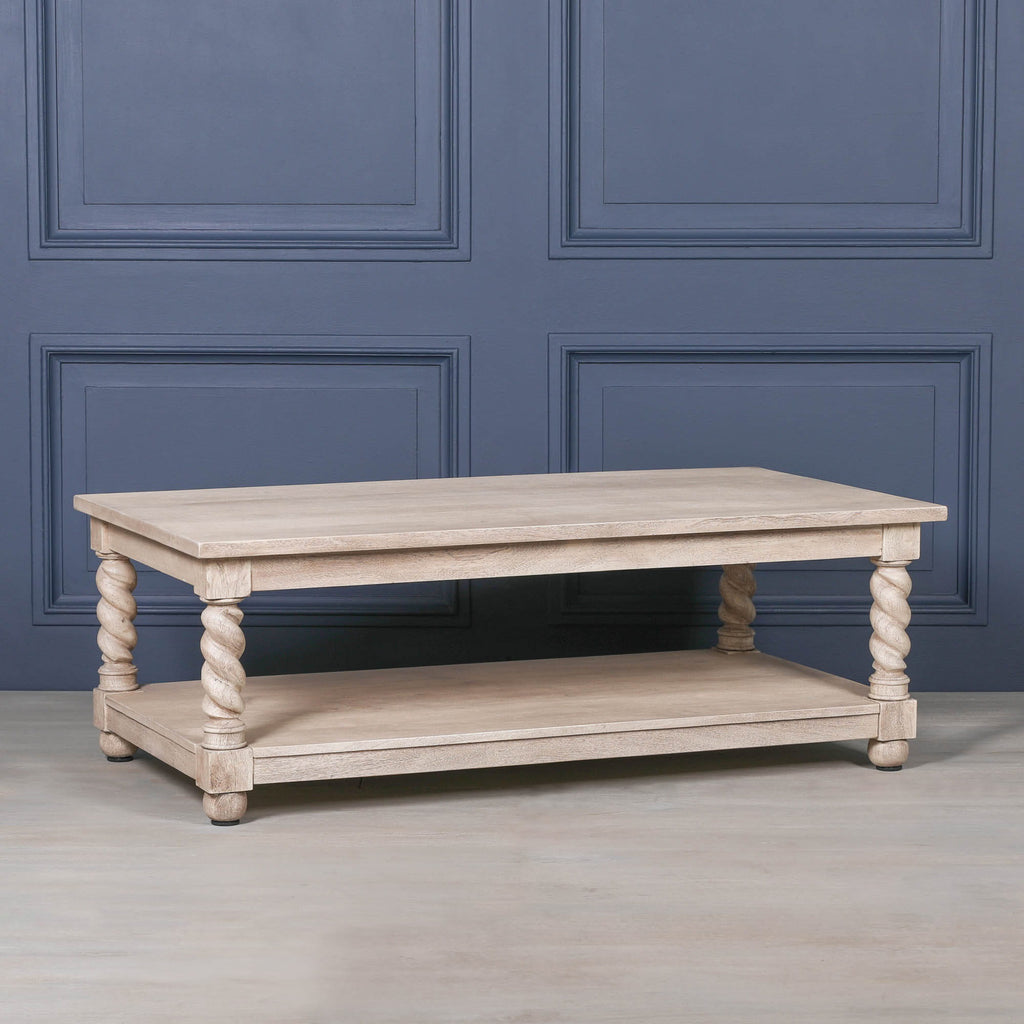Acacia Twist Rectangular Column Coffee Table