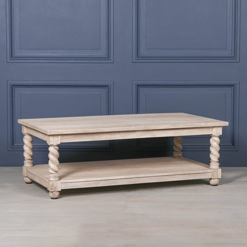 Acacia Twist Rectangular Column Coffee Table