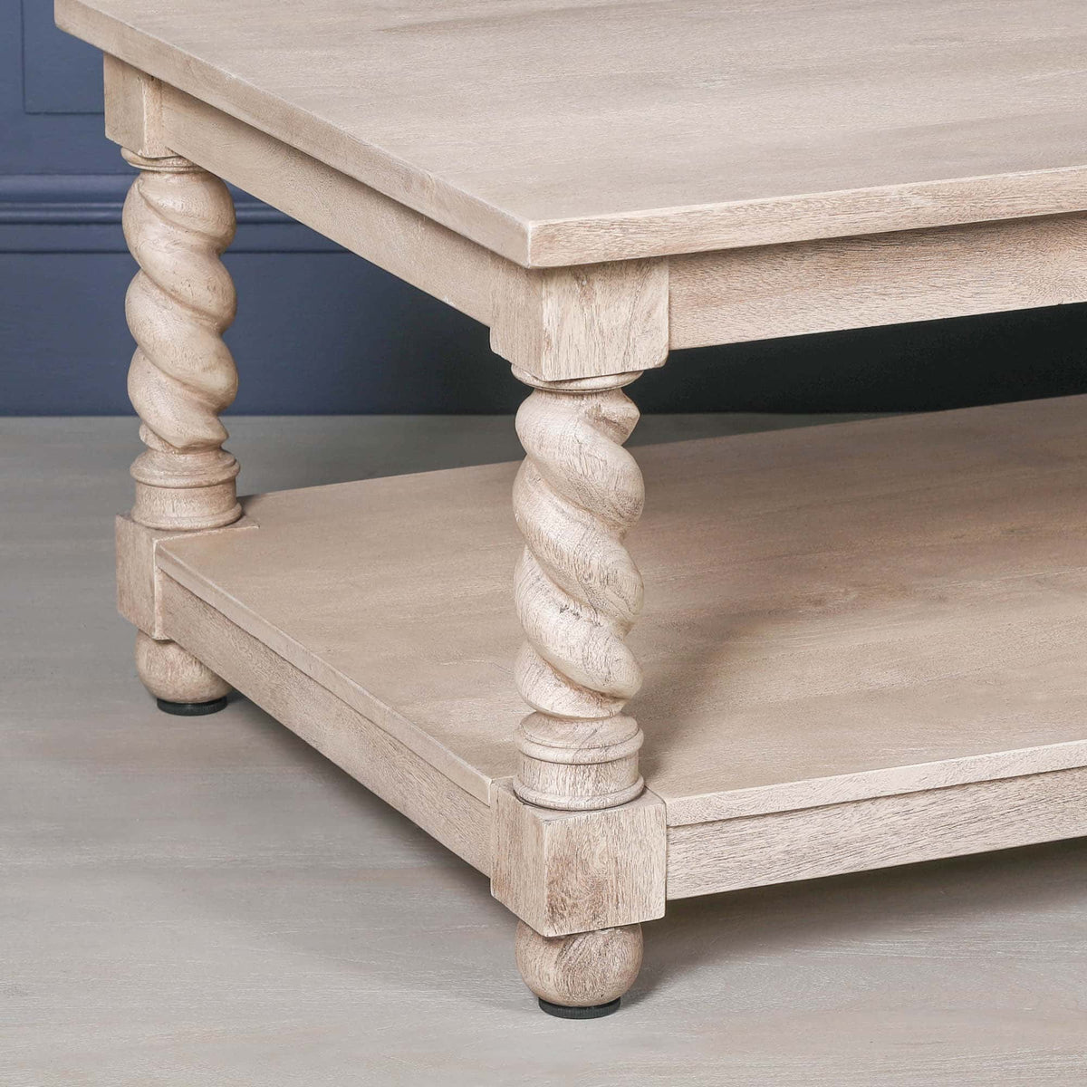 Acacia Twist Rectangular Column Coffee Table
