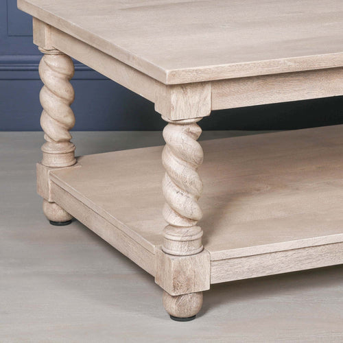 Acacia Twist Rectangular Column Coffee Table