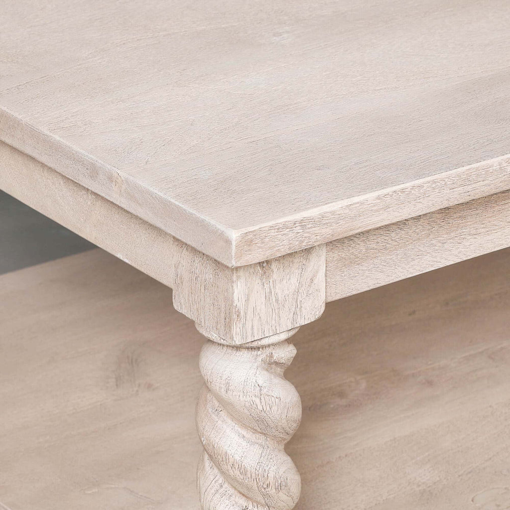 Acacia Twist Rectangular Column Coffee Table