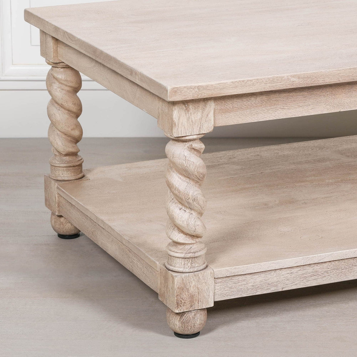 Acacia Twist Rectangular Column Coffee Table
