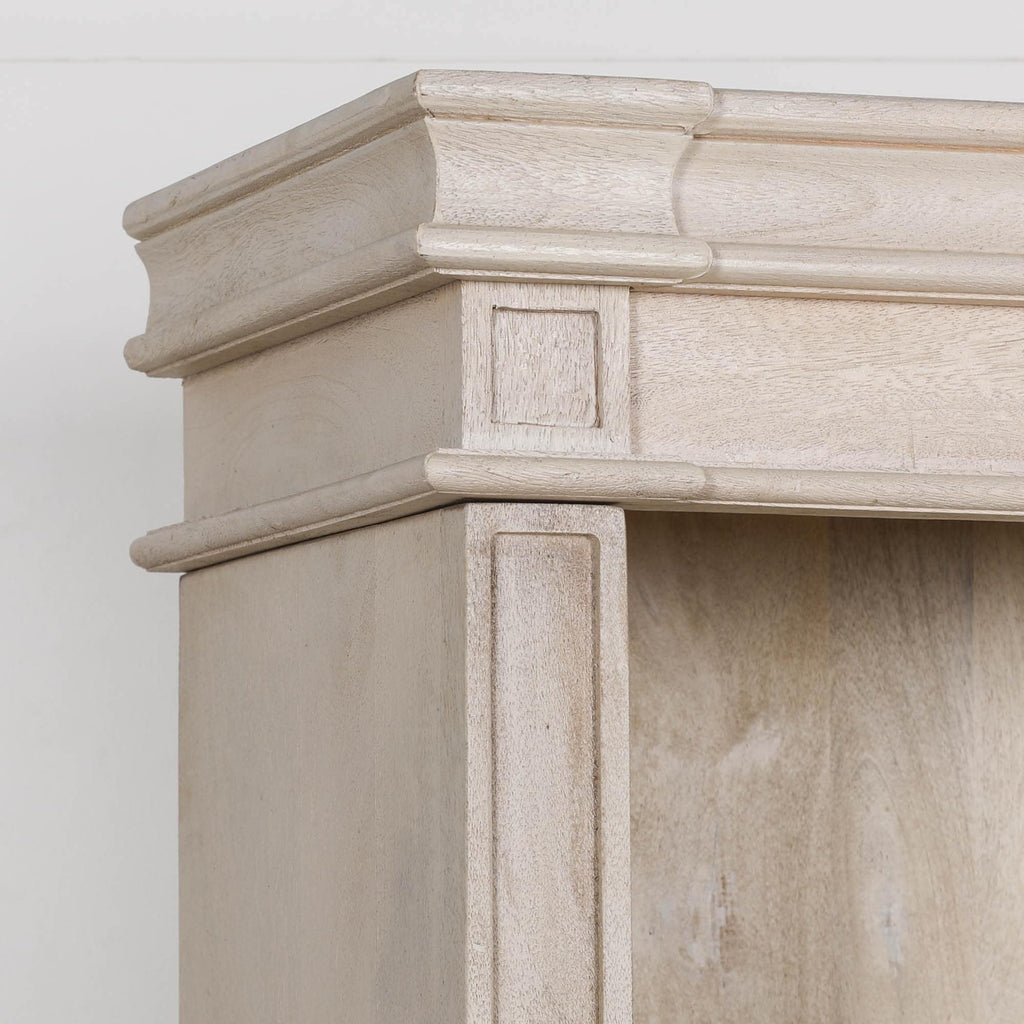 Traditional Blanche Wooden Open Bookcase with Drawers