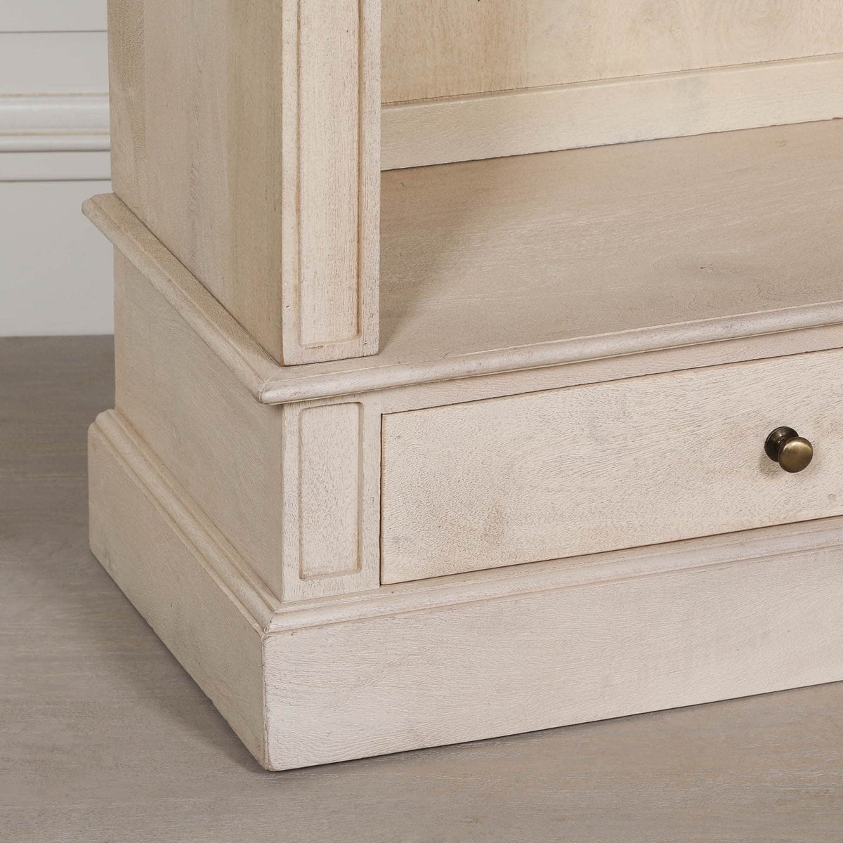 Traditional Blanche Wooden Open Bookcase with Drawers