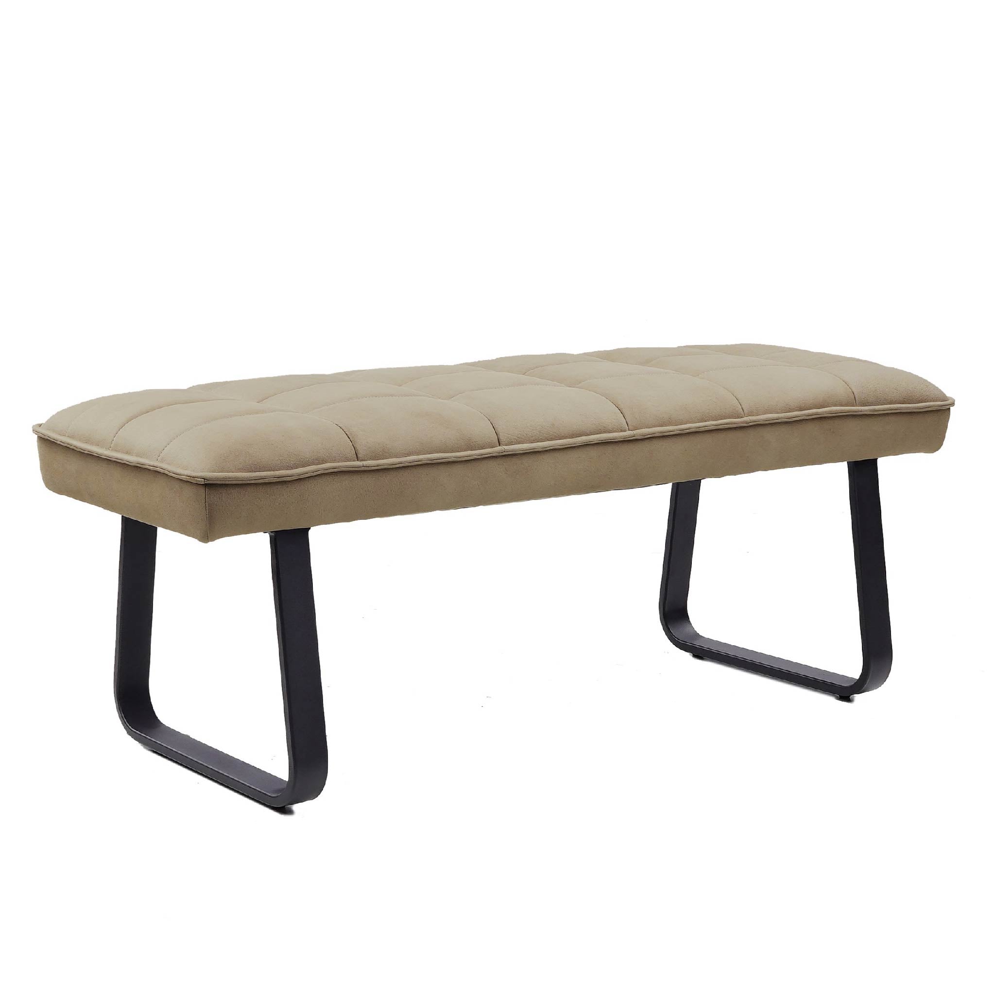 Lima Quilted Taupe Low Bench