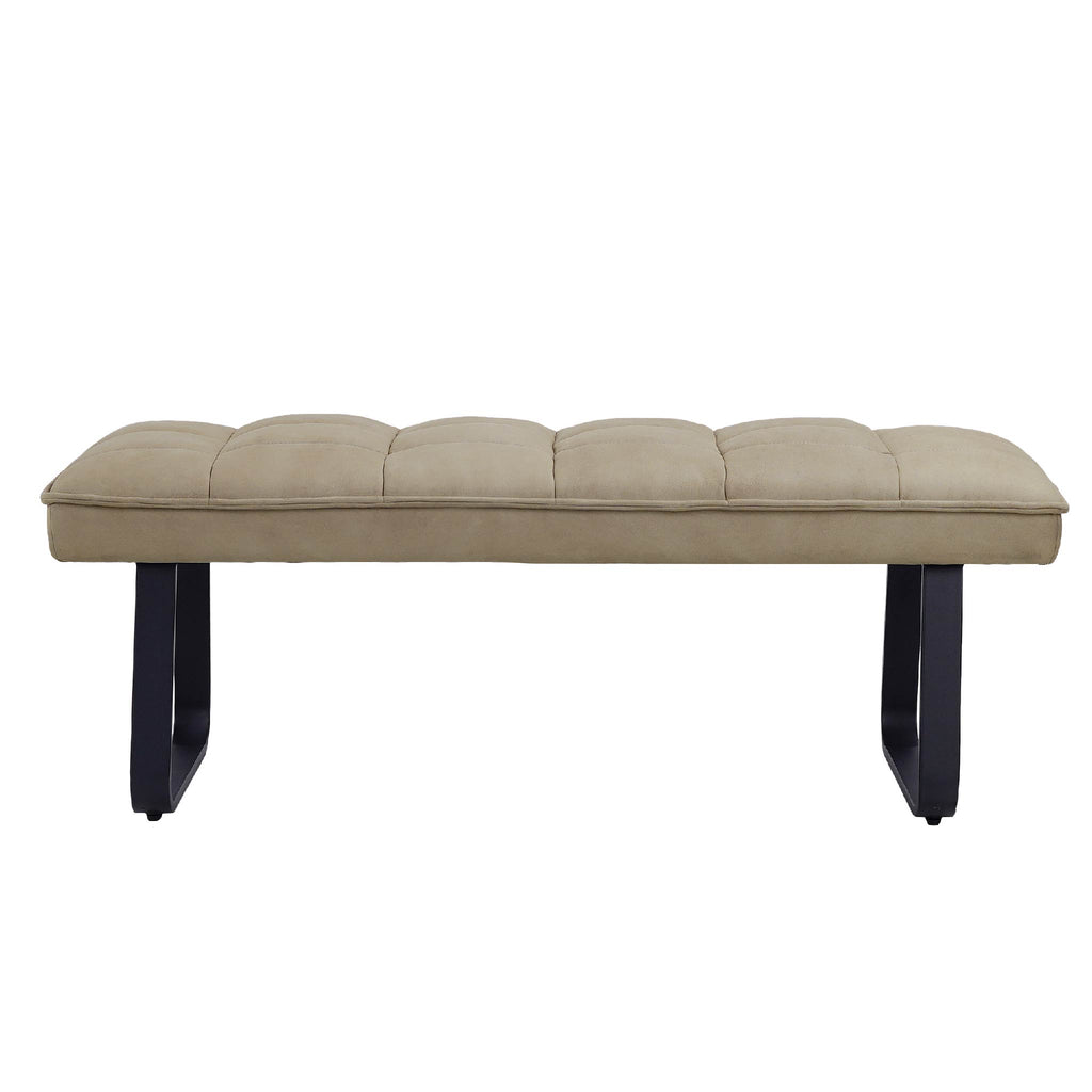 Lima Quilted Taupe Low Bench