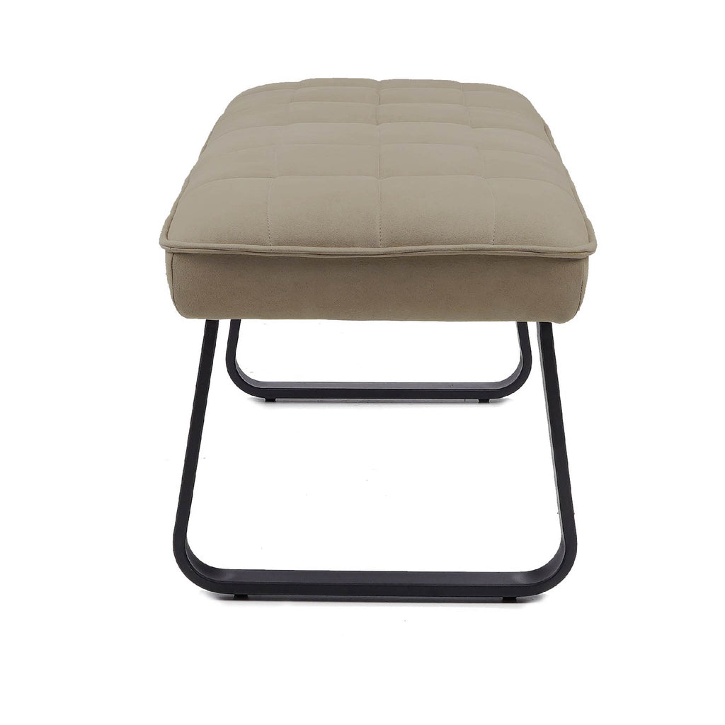 Lima Quilted Taupe Low Bench