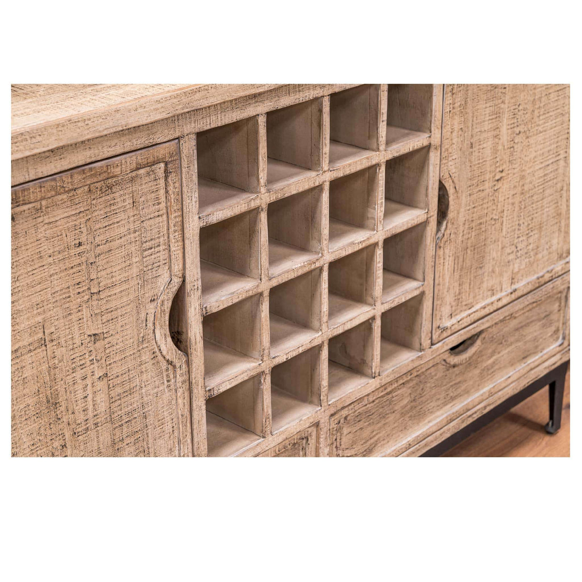 Adair wooden sideboard with wine rack