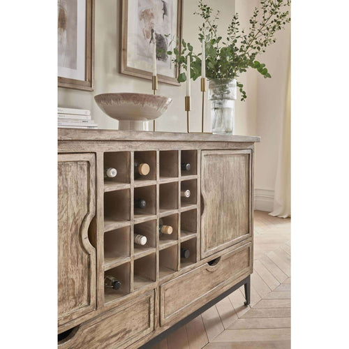 Adair wooden sideboard with wine rack