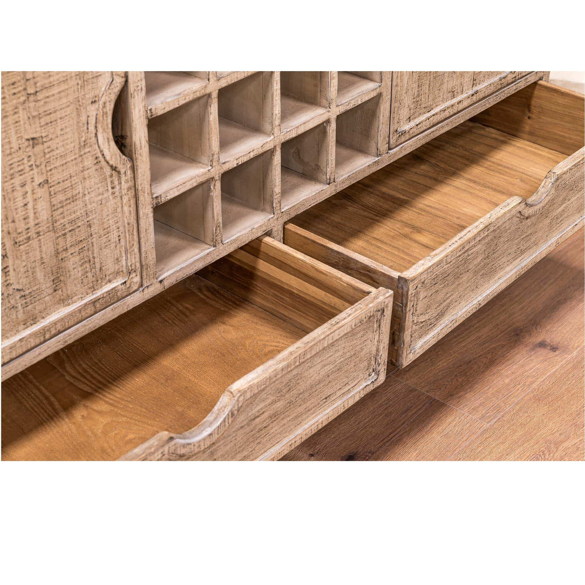 Adair wooden sideboard with wine rack