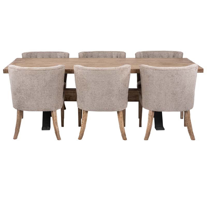 Adair Reclaimed Pine Wood Industrial Large Dining Table