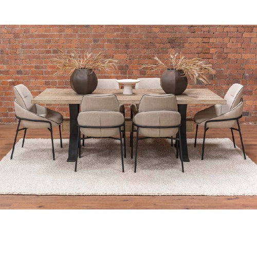 Adair Reclaimed Pine Wood Industrial Large Dining Table