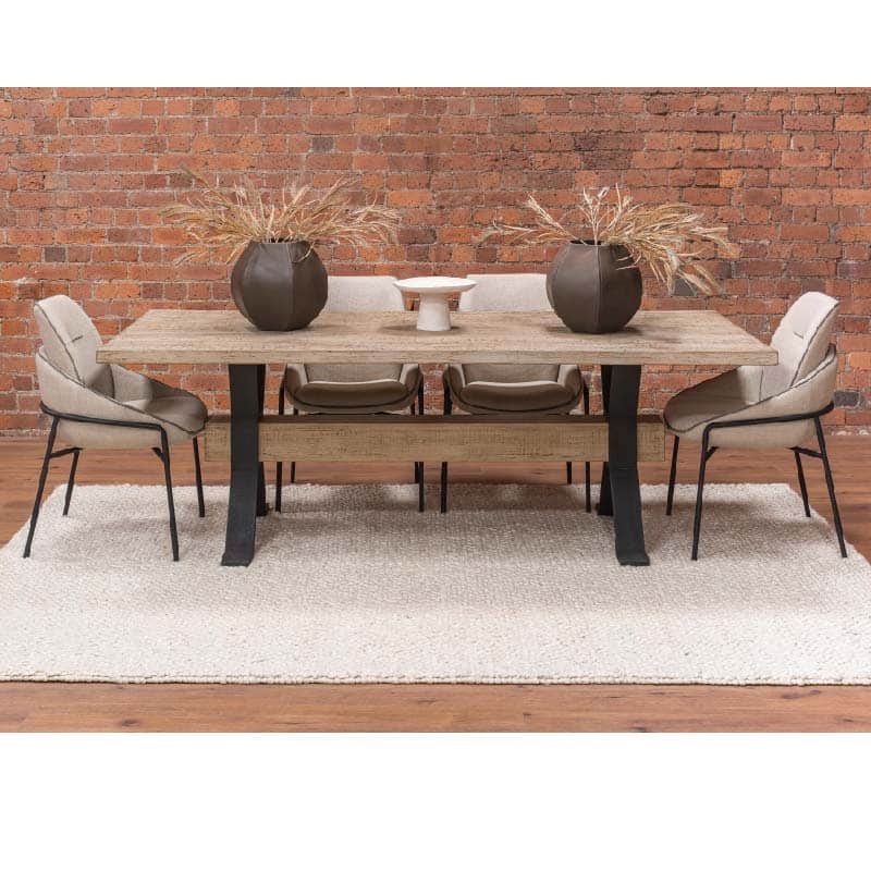 Adair Reclaimed Pine Wood Industrial Large Dining Table