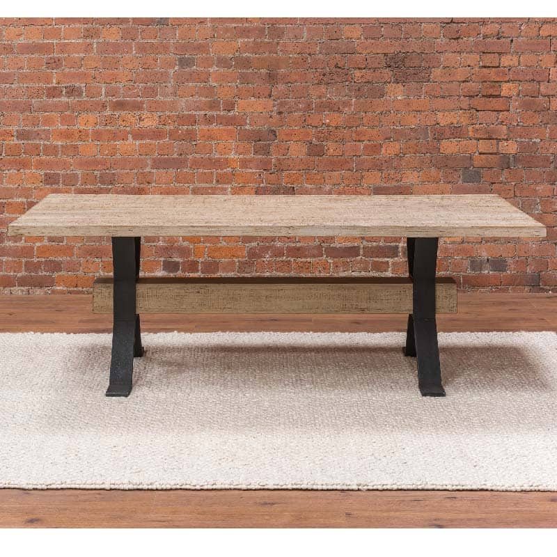 Adair Reclaimed Pine Wood Industrial Large Dining Table