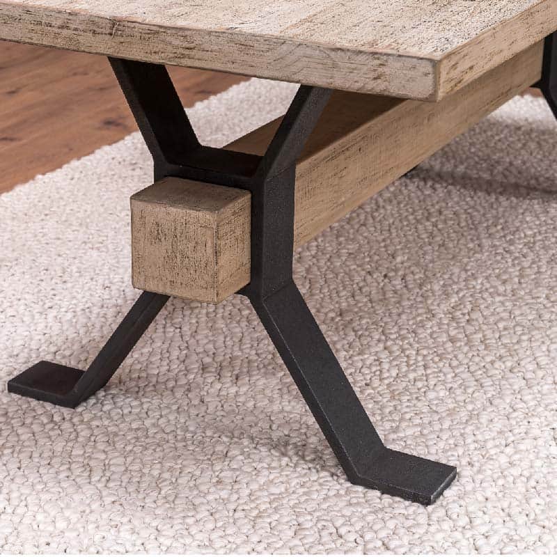 Adair Reclaimed Pine Wood Industrial Large Dining Table