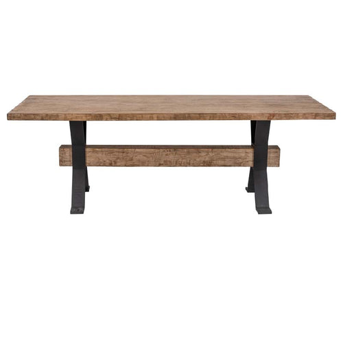 Adair Reclaimed Pine Wood Industrial Large Dining Table