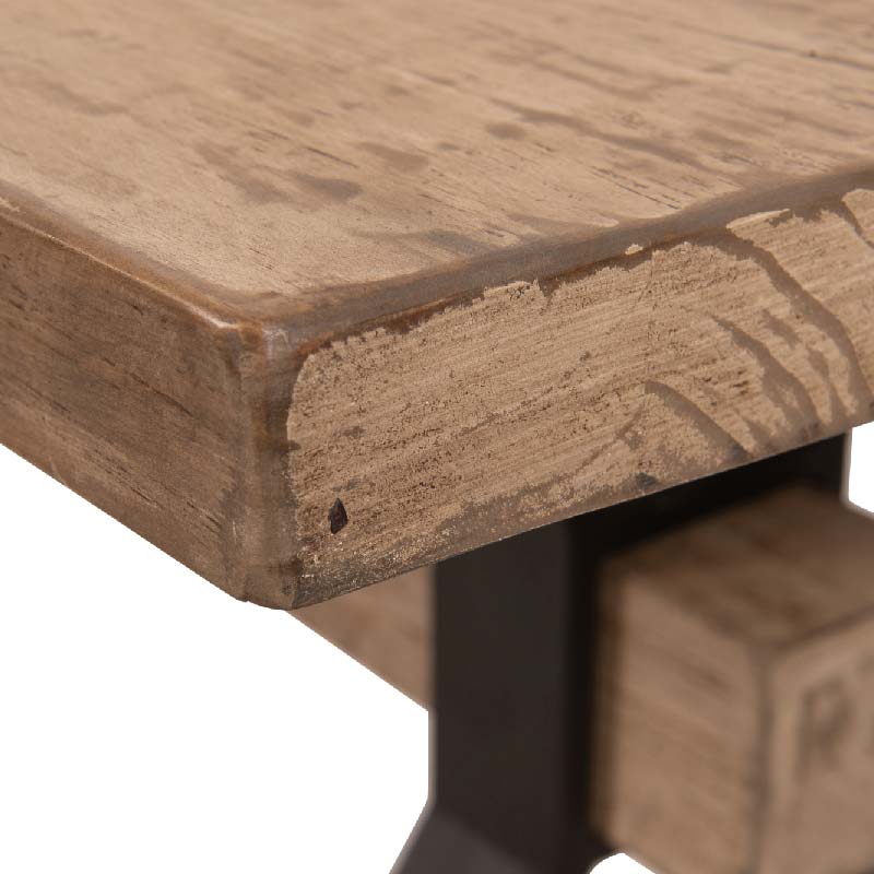 Adair Reclaimed Pine Wood Industrial Large Dining Table