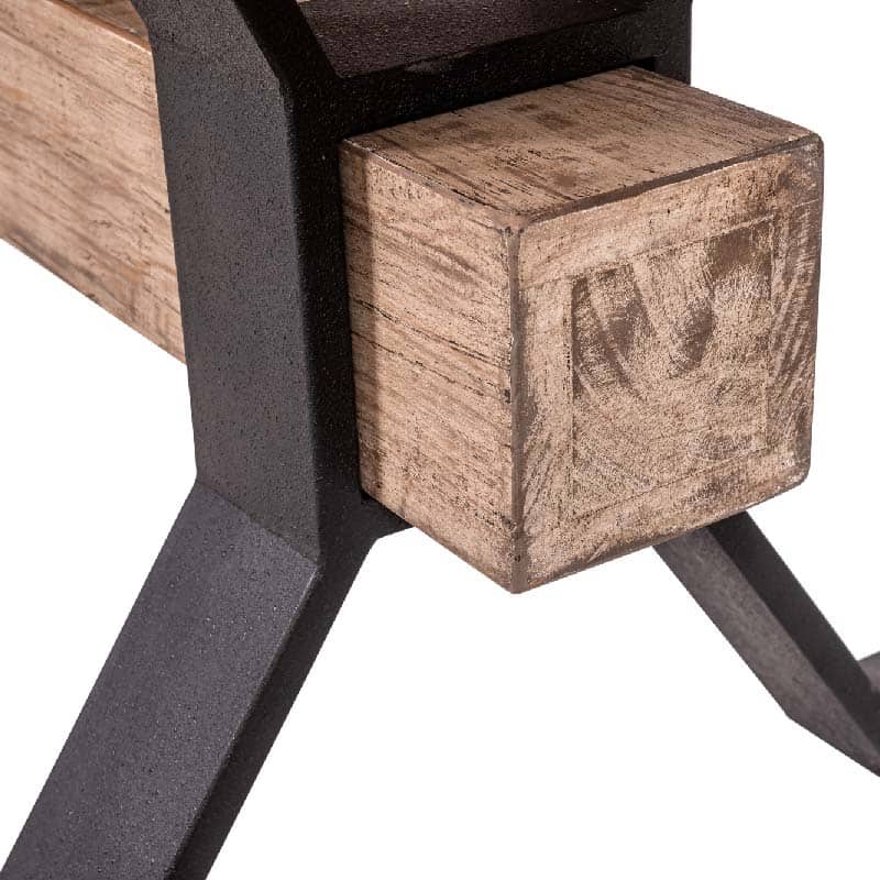Adair Reclaimed Pine Wood Industrial Large Dining Table