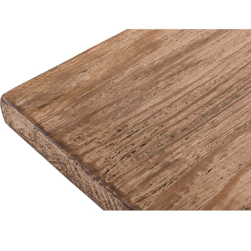 Adair Wooden industrial coffee table with black iron suppport
