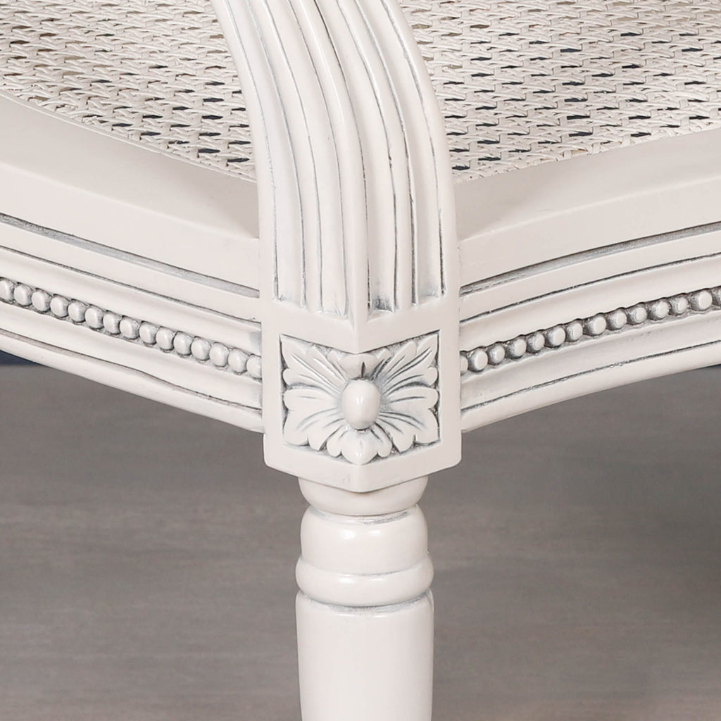 Off White Chateau Rattan Dining / Bedroom Arm Chair