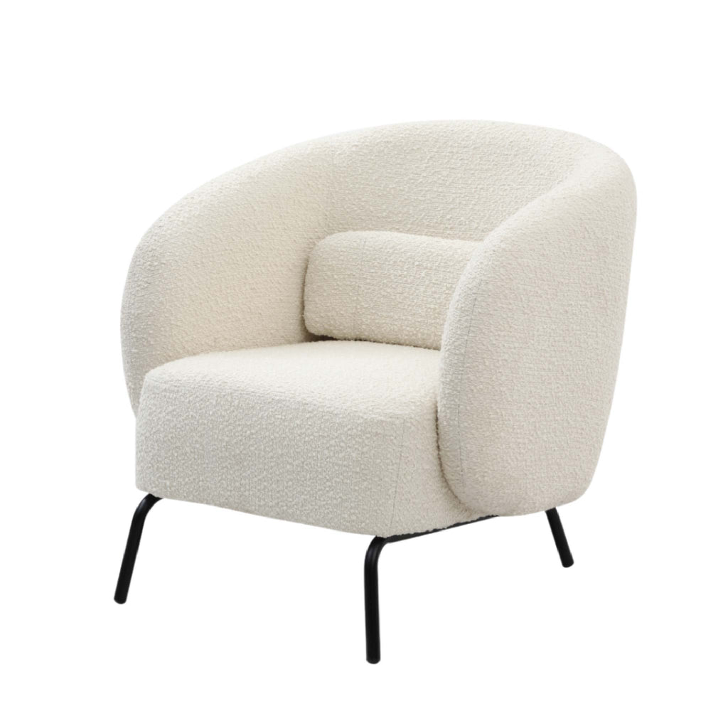 Joey Ivory Curved Armchair