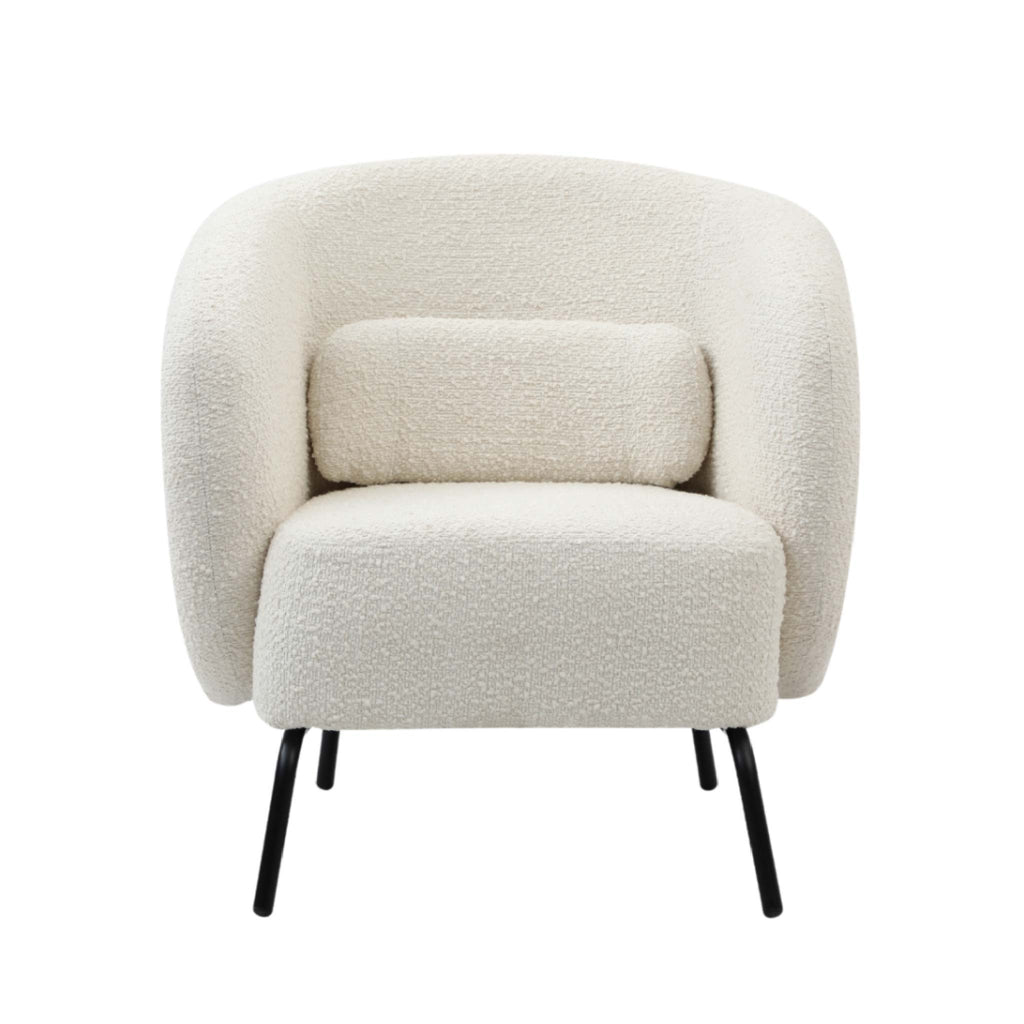 Joey Ivory Curved Armchair